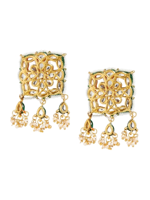 

Bamboo Tree Jewels Gold-Toned & White Contemporary Studs Earrings