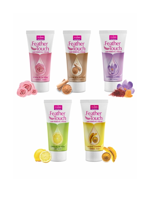

VI-JOHN Set of 5 Feather Touch Hair Removal Cream 40 gm, Multi