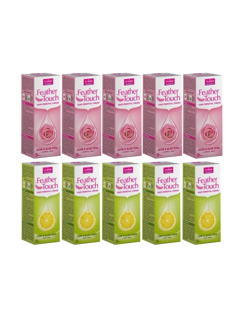 

VI-JOHN Set of 10 Feather Touch Hair Removal Cream 40 gm, Multi