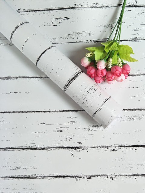 

ANNA CREATIONS White & Black Striped Self Adhesive Peel & Stick Wallpaper