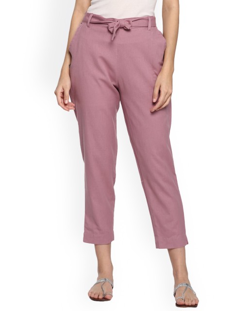 

Aawari Women Purple High-Rise Trousers