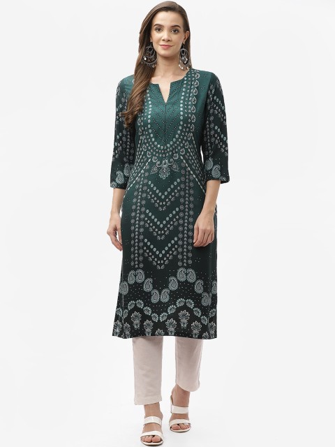 

Biba Women Green Printed Kurta