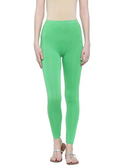 

De Moza Green Slim Fit Ankle-Length Leggings