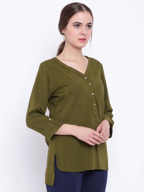 

Lakshita Women Olive Green Modal Tunic