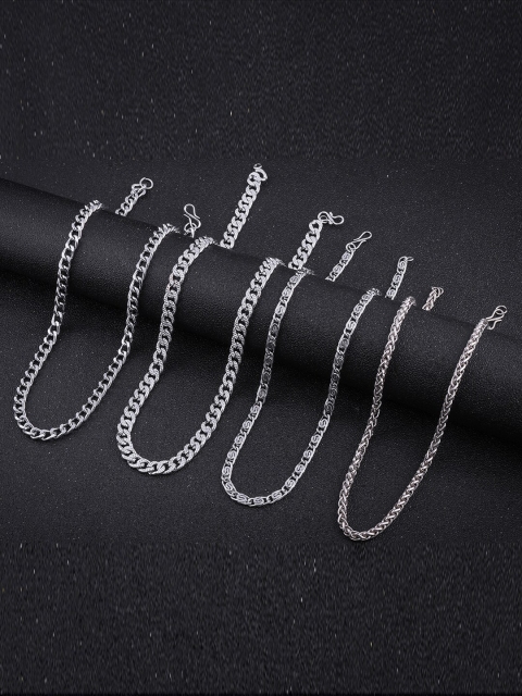 

Brandsoon Men Silver-Toned Rhodium-Plated Feather Chain