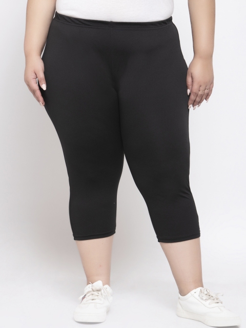 

plusS Women Black Capris