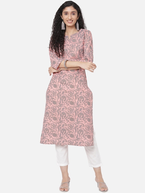 

R&B Women Pink Ethnic Motifs Printed Kurta