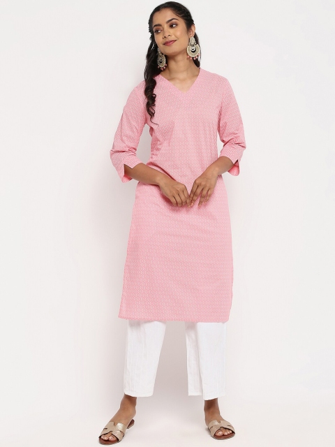 

R&B Women Pink Thread Work Kurta