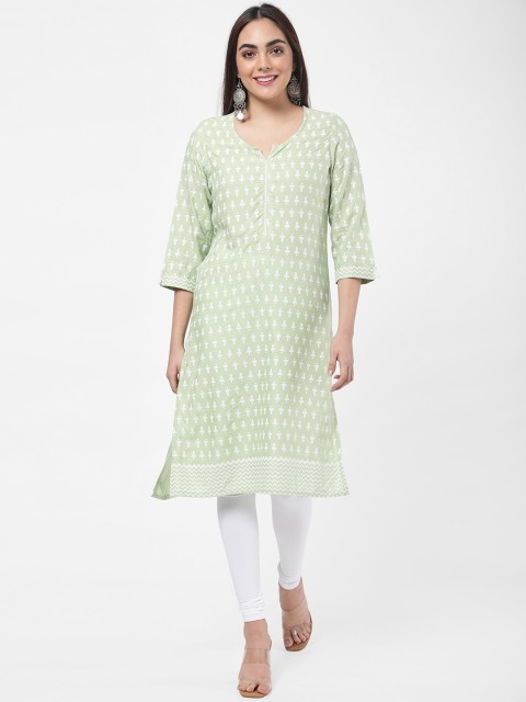 

R&B Women Green Ethnic Motifs Flared Sleeves Kurta