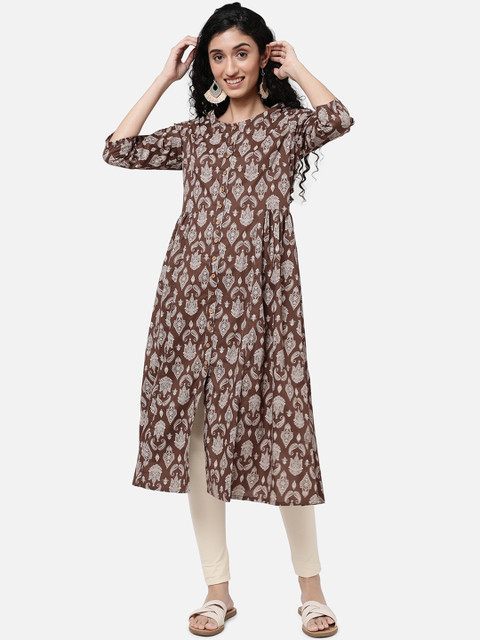 

R&B Women Brown Ethnic Motifs Printed Kurta