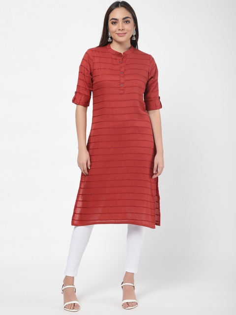 

R&B Women Brown Striped Kurta