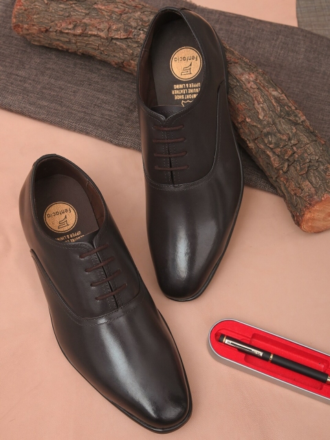 

Fentacia Men Brown Solid Leather Oxford Shoes