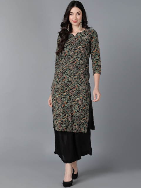 

AHIKA Women Black Ethnic Motifs Printed Kurta