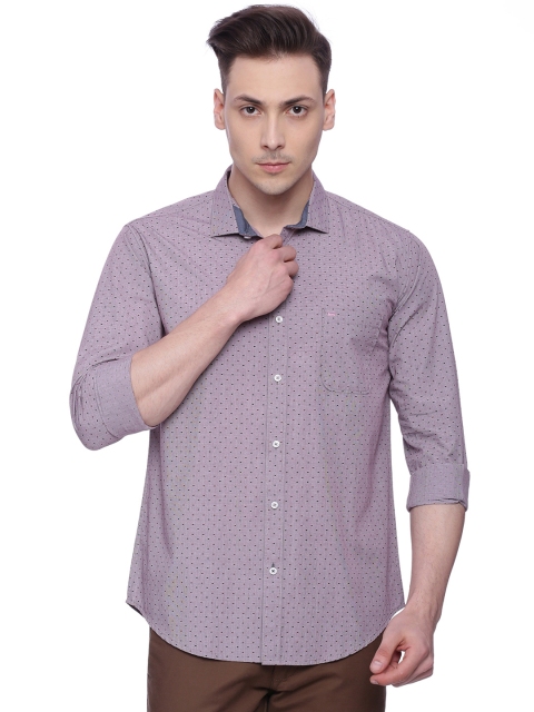 

Basics Men Mauve Slim Fit Printed Casual Shirt