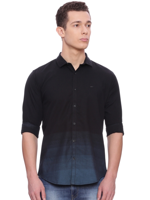 

Basics Men Navy Blue Slim Fit Solid Casual Shirt