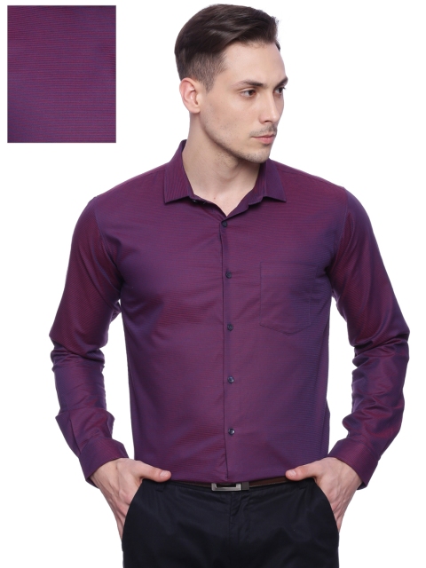 

Basics Men Purple Slim Fit Pin-Striped Formal Shirt