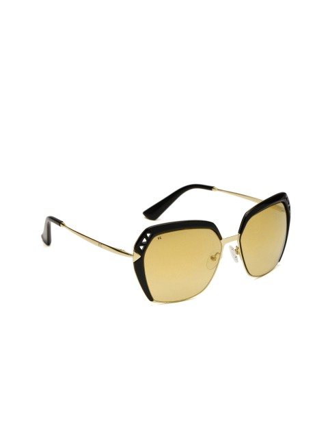 

French Connection Women Mirrored Oversized Sunglasses FC 7382 C2 S, Yellow