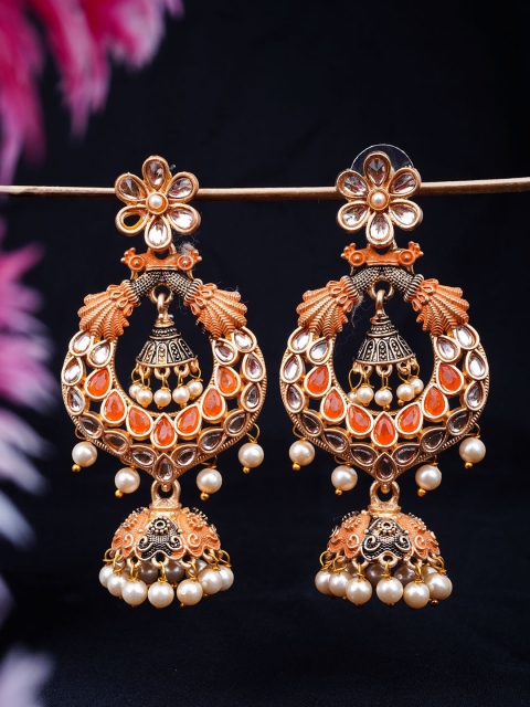 

Urmika Orange Classic Chandbalis Earrings