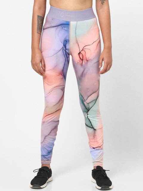 

Domyos By Decathlon Women Multicoloured Printed Polyester Gym Tights, Multi