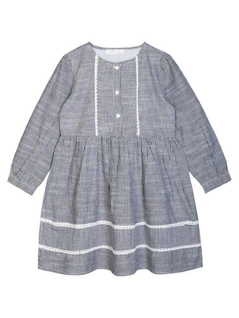 

Budding Bees Girls Charcoal Grey Striped Fit & Flare Dress