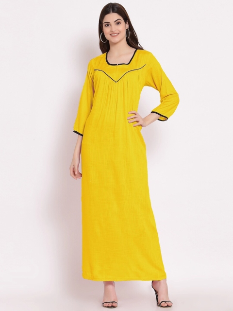 

PATRORNA Mustard Maxi Nightdress