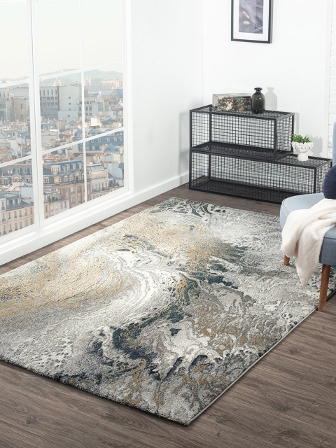 

OBSESSIONS Cream & Grey Abstract Polypropylene Carpets