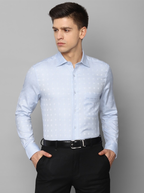 

Louis Philippe Men Blue Textured Formal Shirt