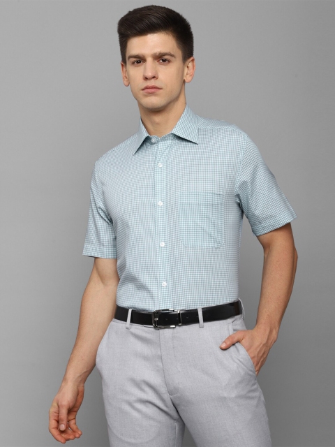 

Louis Philippe Men Blue Grid Tattersall Checks Formal Shirt