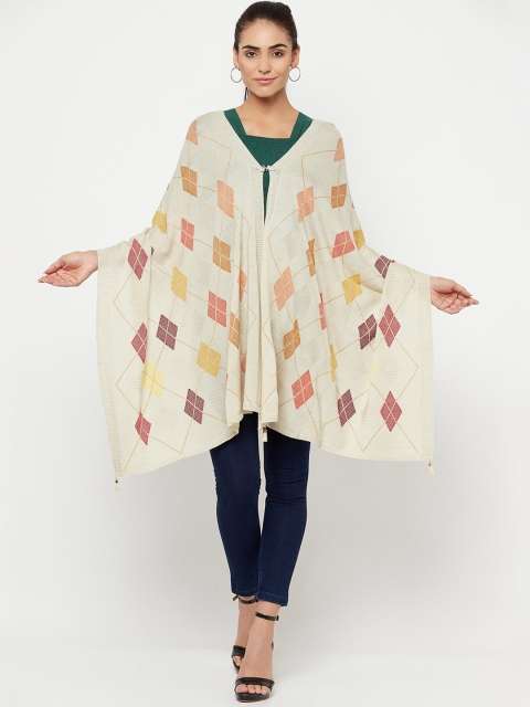 

Knitstudio Women Beige Woven Design Shawl