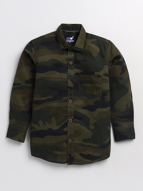

Toonyport Boys Green Printed Casual Shirt