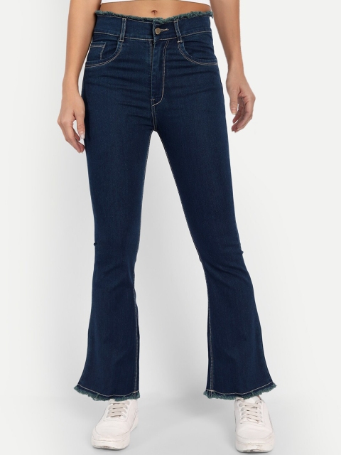 

BROADSTAR Women Blue Bootcut High-Rise Stretchable Jeans