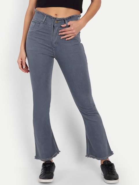 

BROADSTAR Women Grey Bootcut High-Rise Stretchable Jeans