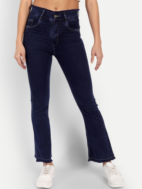 

BROADSTAR Women Navy Blue Bootcut High-Rise Stretchable Jeans