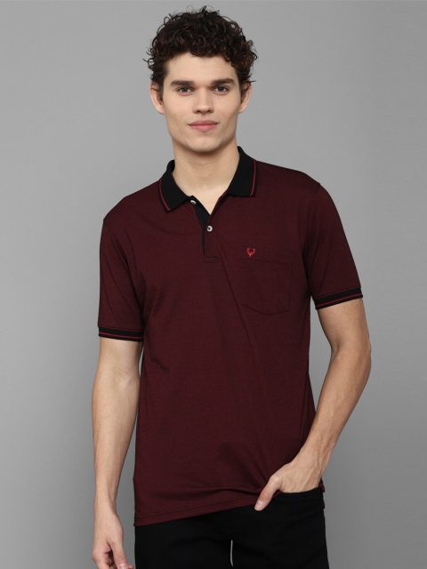 

Allen Solly Men Pure Cotton Maroon Polo Collar T-shirt
