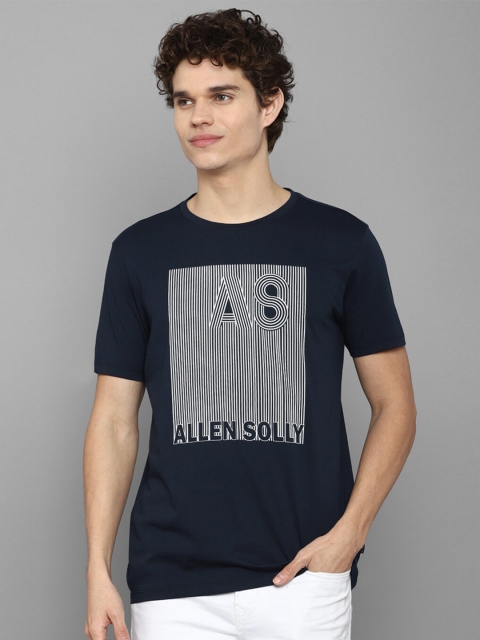 

Allen Solly Men Navy Blue & dark sapphire Typography Printed T-shirt