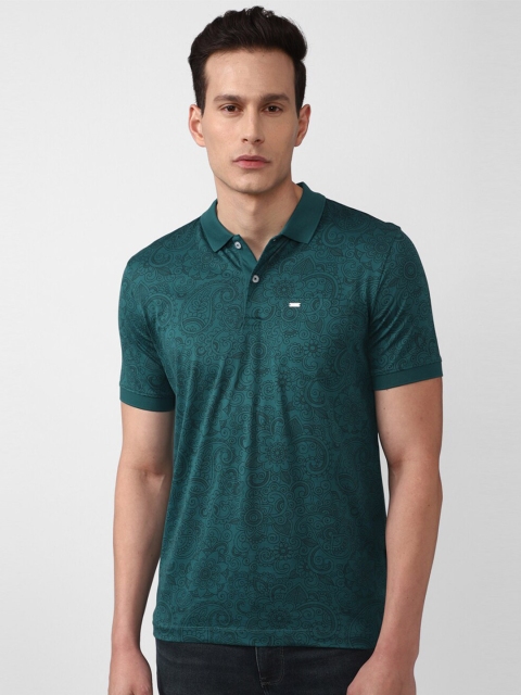 

Van Heusen Men Green Polo Collar Applique T-shirt