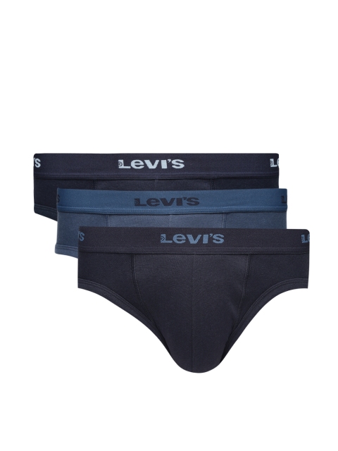 

Levis Men Pack of 3 Mid-Rise Briefs 100CA, Navy blue