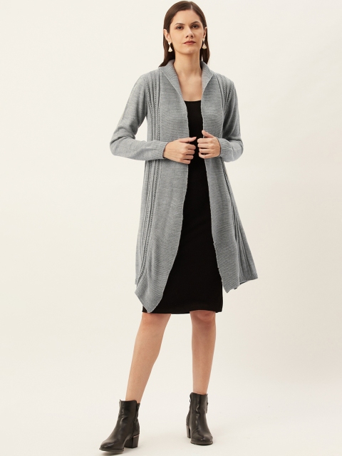 

American Eye Women Grey Cable Knit Longline