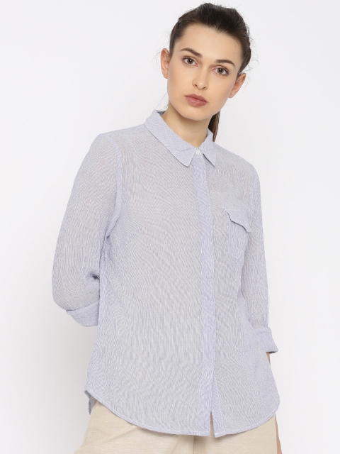 

Vero Moda Blue & White Striped Casual Shirt