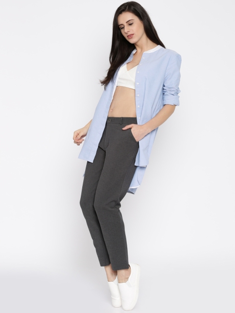 

Vero Moda Blue High-Low Casual Shirt