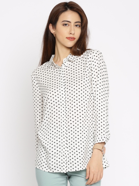 

Vero Moda Women White Printed Regular Fit Casual Shirt