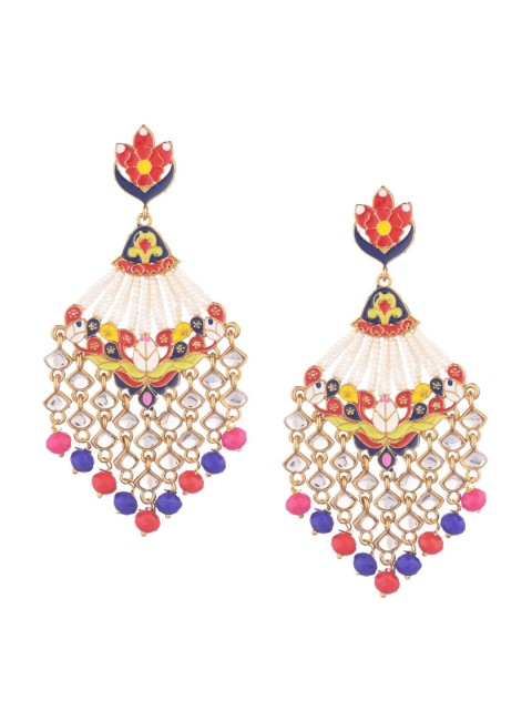 

Efulgenz Multicoloured ethnic Floral Drop Earrings, Multi
