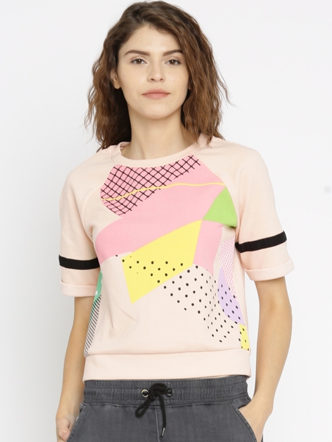 

Vero Moda Women Peach-Coloured Printed Top