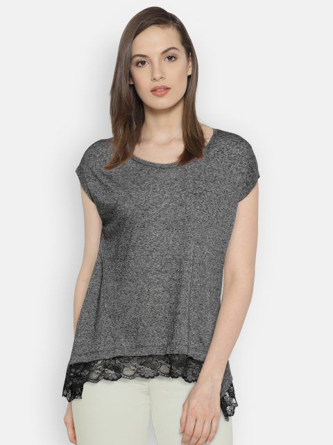 

Vero Moda Women Charcoal Self-Design Top