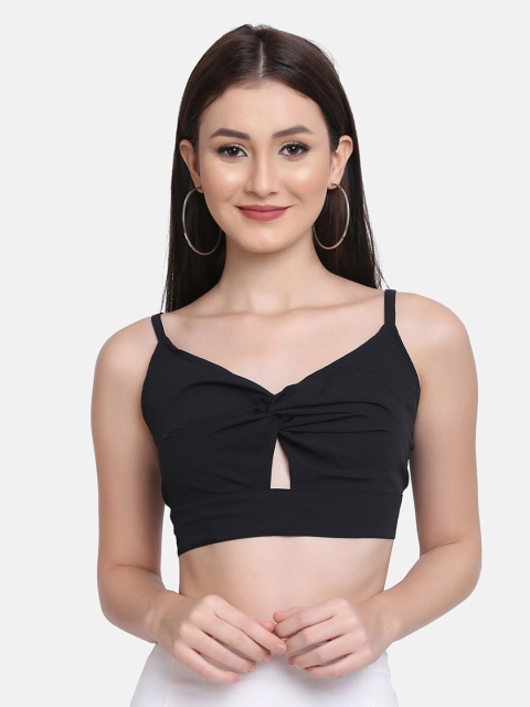 

SAKIA Black Bralette Cut-Out Design Crop Top