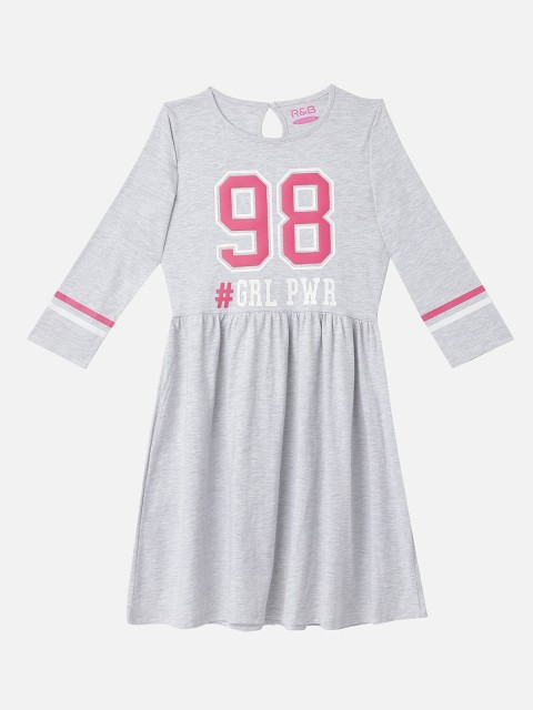 

R&B Grey & gray lilac A-Line Dress