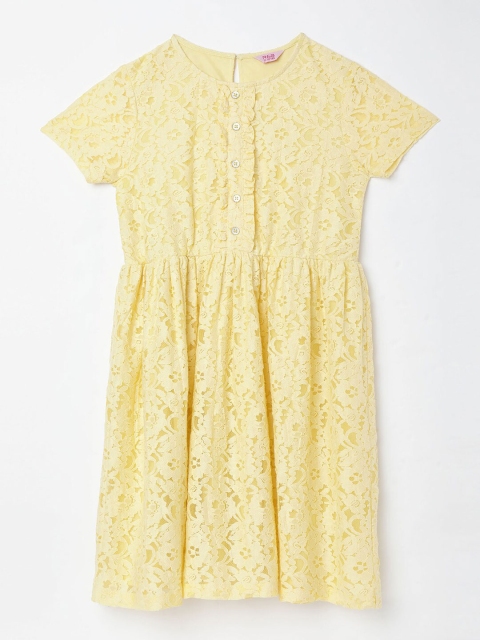 

R&B Yellow Floral Fit & Flared Dress