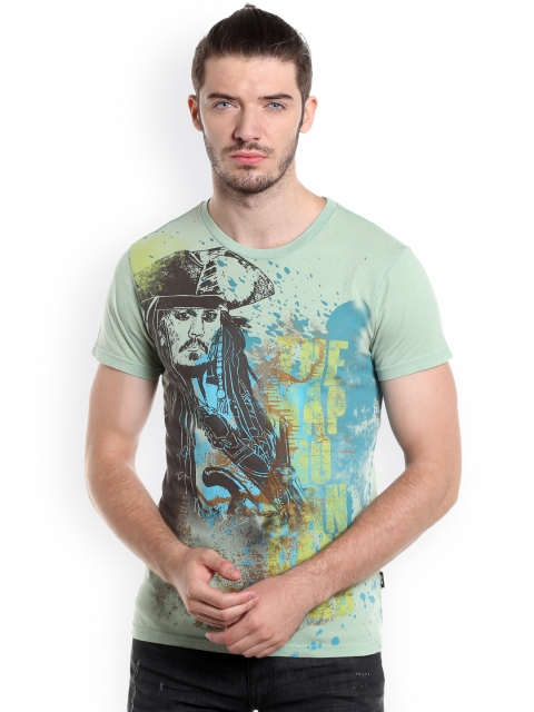 

Jack & Jones Men Green Printed Pirates Of Caribbean Round Neck T-Shirt