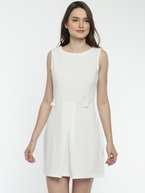 

ELLE Women White Solid Sheath Dress