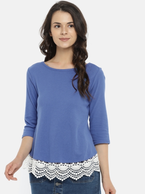 

ELLE Women Blue Solid Top